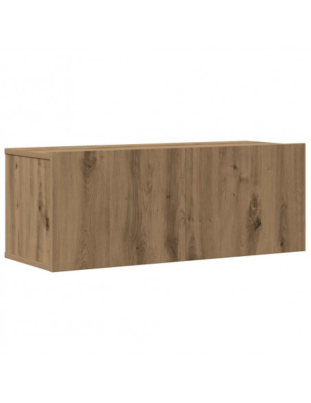 Set Mobile TV 4 pz Montato a Parete Rovere in Legno Multistrato