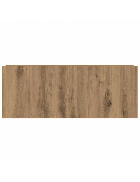 Set Mobile TV 4 pz Montato a Parete Rovere in Legno Multistrato