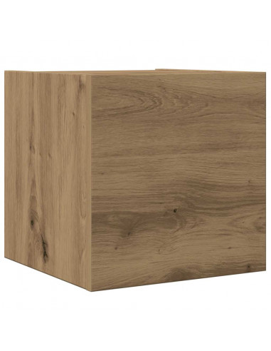 Set Mobile TV 4 pz Montato a Parete Rovere in Legno Multistrato