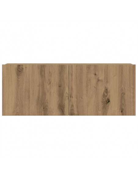 Set Mobile TV 4 pz Montato a Parete Rovere in Legno Multistrato