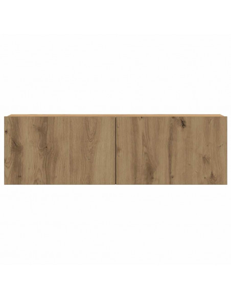 Set Mobile TV 7 pz Montato a Parete Rovere in Legno Multistrato