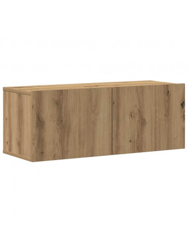 Set Mobile TV 7 pz Montato a Parete Rovere in Legno Multistrato