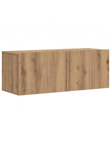 Set Mobile TV 7 pz Montato a Parete Rovere in Legno Multistrato