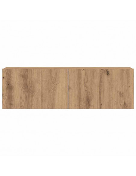 Set Mobile TV 7 pz Montato a Parete Rovere in Legno Multistrato