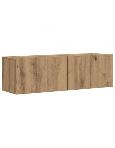 Set Mobile TV 7 pz Montato a Parete Rovere in Legno Multistrato