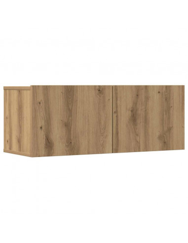 Set Mobile TV 7 pz Montato a Parete Rovere in Legno Multistrato