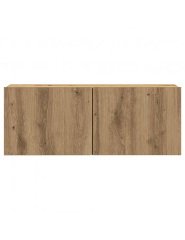 Set Mobile TV 7 pz Montato a Parete Rovere in Legno Multistrato