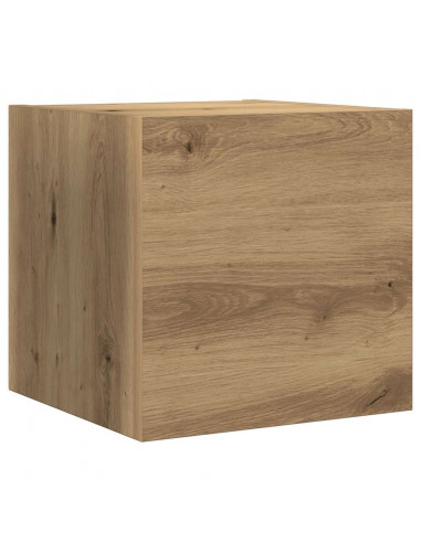 Set Mobile TV 7 pz Montato a Parete Rovere in Legno Multistrato