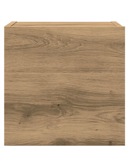 Set Mobile TV 9 pz Montato a Parete Rovere in Legno Multistrato