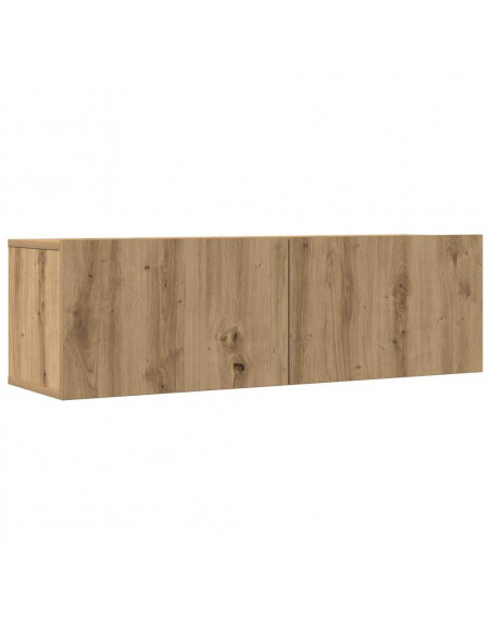 Set Mobile TV 9 pz Montato a Parete Rovere in Legno Multistrato