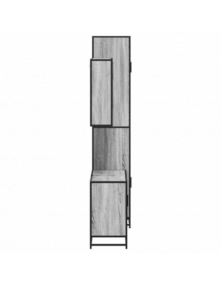 Set Mobili da Bagno 3 pz Grigio Sonoma in Legno Multistrato