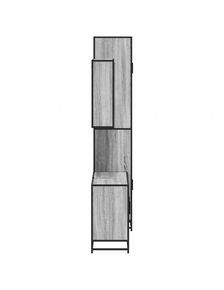Set Mobili da Bagno 3 pz Grigio Sonoma in Legno Multistrato