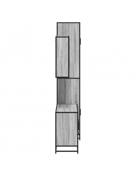 Set Mobili da Bagno 3 pz Grigio Sonoma in Legno Multistrato