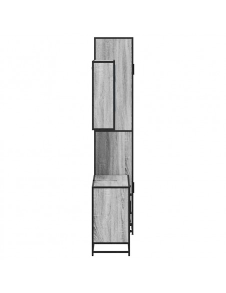 Set Mobili da Bagno 3 pz Grigio Sonoma in Legno Multistrato