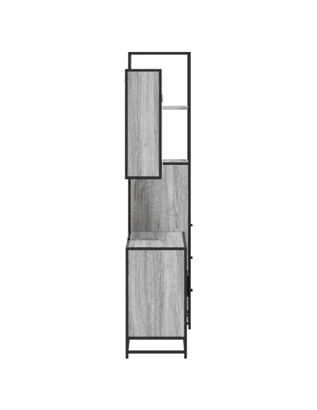 Set Mobili da Bagno 3 pz Grigio Sonoma in Legno Multistrato