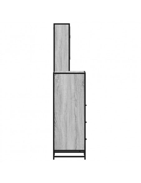 Set Mobili da Bagno 3 pz Grigio Sonoma in Legno Multistrato