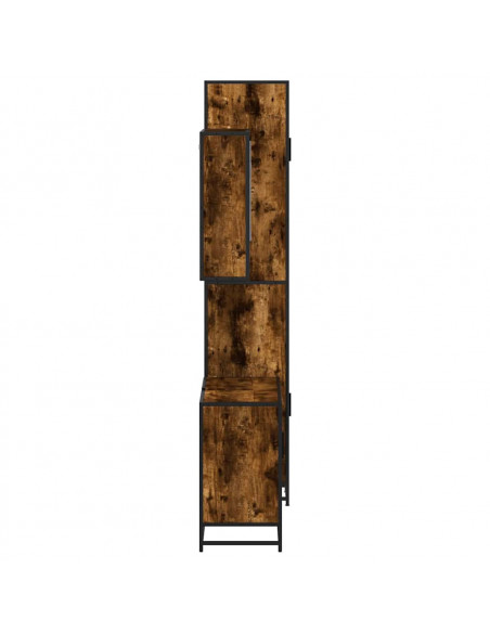 Set Mobili da Bagno 3 pz Rovere Fumo in Legno Multistrato