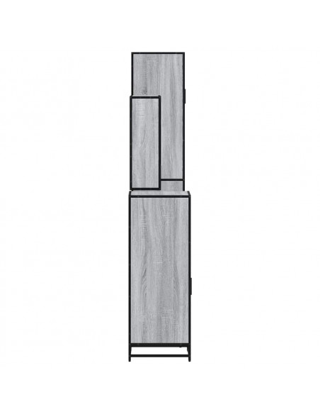 Set Mobili da Bagno 4 pz Grigio Sonoma in Legno Multistrato