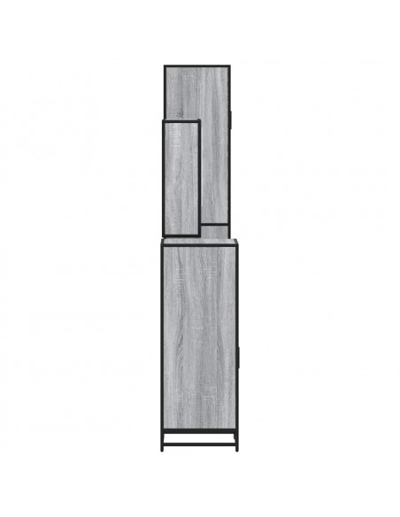 Set Mobili da Bagno 4 pz Grigio Sonoma in Legno Multistrato