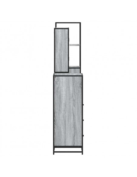 Set Mobili da Bagno 4 pz Grigio Sonoma in Legno Multistrato