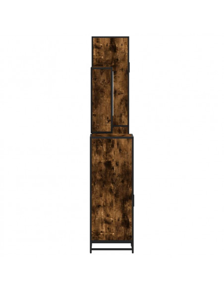 Set Mobili da Bagno 4 pz Rovere Fumo in Legno Multistrato