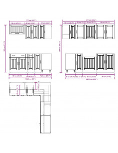 Set Mobili da Cucina 11 pz Lucca Bianchi Legno Multistrato 2