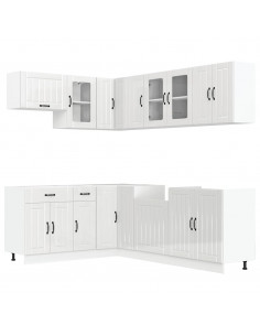 Set Mobili da Cucina 11 pz Lucca Bianchi Lucido in Truciolato