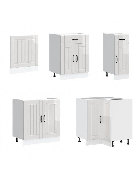 Set Mobili da Cucina 11 pz Lucca Bianchi Lucido in Truciolato