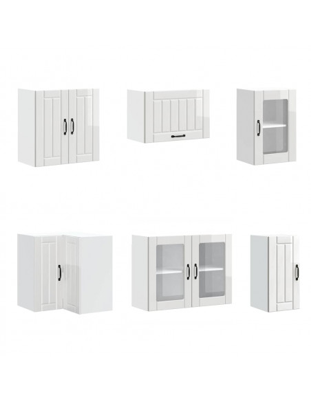 Set Mobili da Cucina 11 pz Lucca Bianchi Lucido in Truciolato