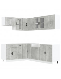 Set Mobili da Cucina 11 pz Lucca Grigio Cemento in Truciolato