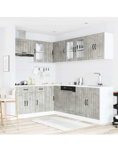 Set Mobili da Cucina 11 pz Lucca Grigio Cemento in Truciolato 2