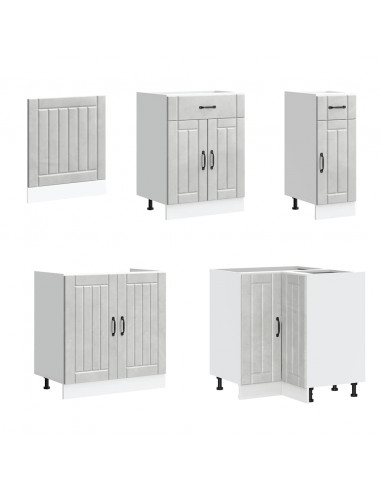 Set Mobili da Cucina 11 pz Lucca Grigio Cemento in Truciolato