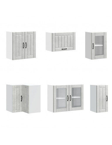 Set Mobili da Cucina 11 pz Lucca Grigio Cemento in Truciolato