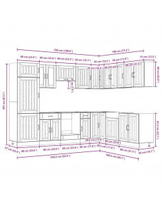 Set Mobili da Cucina 14 pz Lucca Bianchi Legno Multistrato 2