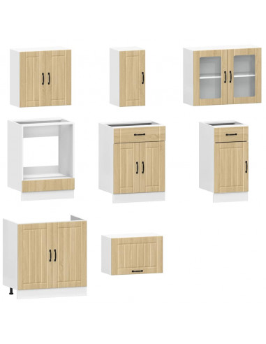 Set Mobili da Cucina 8 pz Kalmar Rovere Sonoma in Truciolato