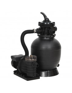 Filtro a Sabbia per Piscina con Prefiltro Nero