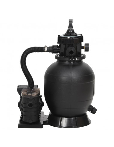 Filtro a Sabbia per Piscina con Prefiltro Nero