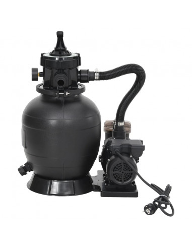 Filtro a Sabbia per Piscina con Prefiltro Nero