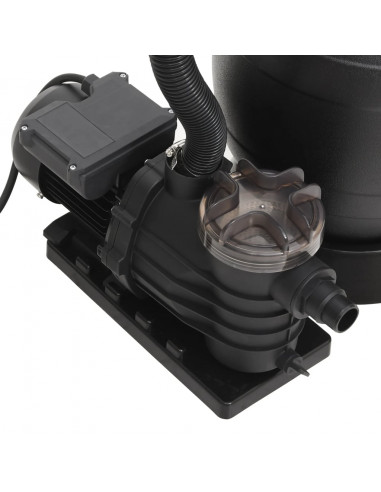 Filtro a Sabbia per Piscina con Prefiltro Nero