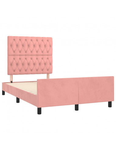 Giroletto senza Materasso Rosa 120x190 cm Velluto