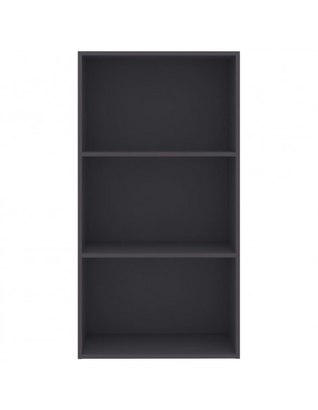 Libreria a 3 Ripiani Grigia 60x30x114 cm in Legno Multistrato