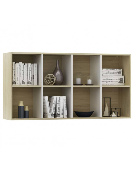 Libreria/Credenza Bianca Rovere Sonoma 66x30x130 cm Multistrato