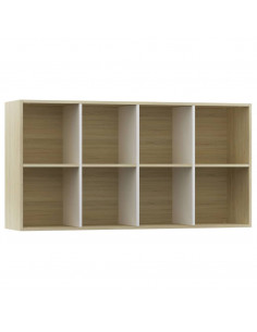 Libreria/Credenza Bianca Rovere Sonoma 66x30x130 cm Multistrato 2