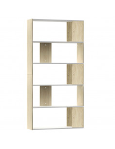 Libreria/Divisorio Bianco e Rovere Sonoma 80x24x159 cm