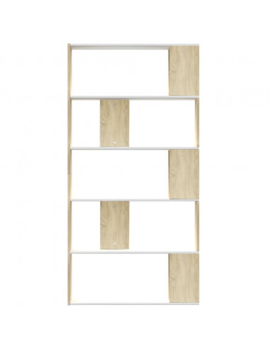 Libreria/Divisorio Bianco e Rovere Sonoma 80x24x159 cm