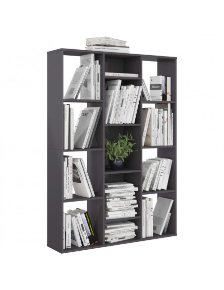 Libreria/Divisorio Grigio Lucido 100x24x140cm Legno Multistrato