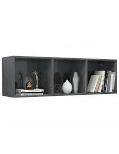 Libreria/Mobile TV Grigio Lucido 36x30x114 cm Legno Multistrato