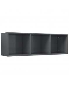Libreria/Mobile TV Grigio Lucido 36x30x114 cm Legno Multistrato 2