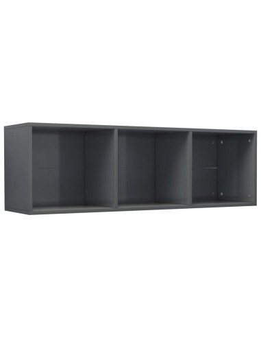 Libreria/Mobile TV Grigio Lucido 36x30x114 cm Legno Multistrato