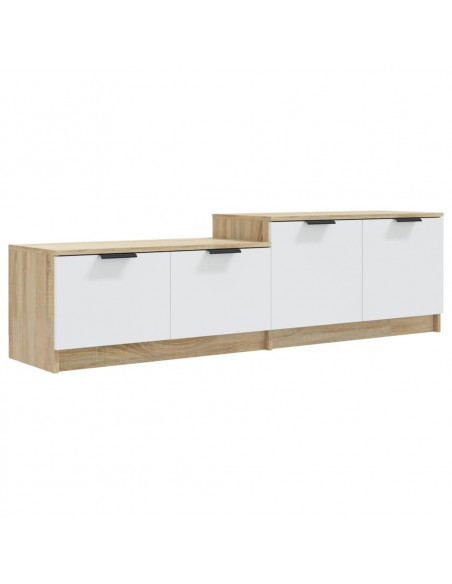Mobile TV Bianco Rovere Sonoma 158,5x36x45 cm Legno Multistrato